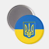 Oekraïense vlag met wapenschild magneet (Voorkant / Achterkant)