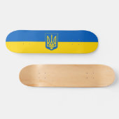 Oekraïense vlag met wapenschild persoonlijk skateboard (Horizontaal)