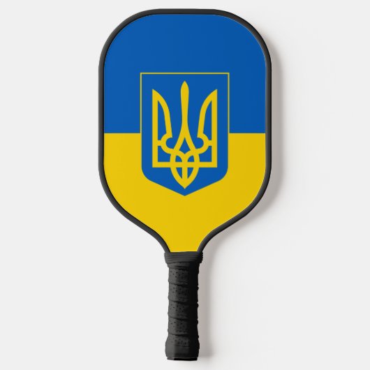 Oekraïense vlag met wapenschild pickleball paddle (Achterkant)