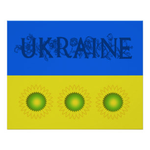 Oekraïense vlag met zonnebloemen perfect poster