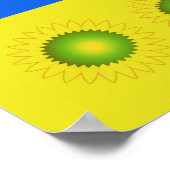 Oekraïense vlag met zonnebloemen poster (Hoek)