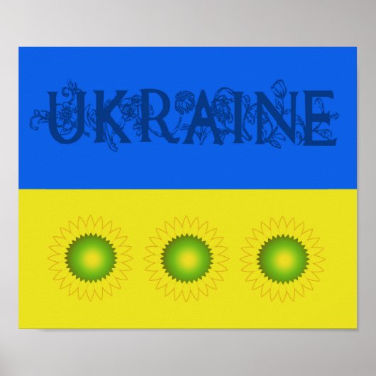 Oekraïense vlag met zonnebloemen poster (Voorkant)