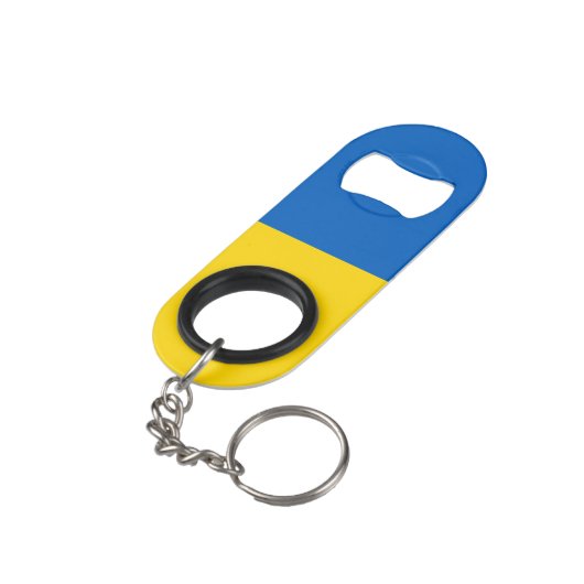 Oekraïense vlag mini flessenopener (Achterkant Gekanteld)