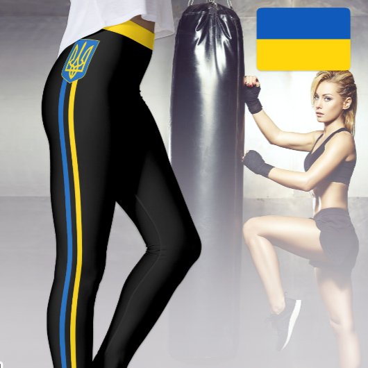 Oekraïense vlag, mode Emblem & Oekraïne/zwart Leggings