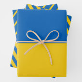 Oekraïense vlag - Modern Striped Pattern Inpakpapier Vel (In situ)