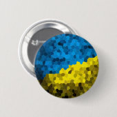 Oekraïense vlag mozaïek ronde button 5,7 cm (Voorkant /achterkant)