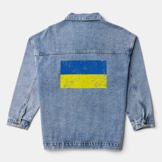 Oekraïense vlag noodlijdend denim jacket (Achterkant)