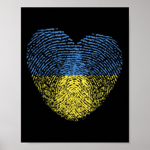 Oekraïense Vlag Oekraïens Hart Dna Poster