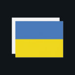 Oekraïense vlag, Oekraïens Slava Ukraini Слава Укр Briefkaart<br><div class="desc">De kleuren van de vlag van Oekraïne, blauw en geel, wapperen al eeuwenlang over een land dat rijk is aan geschiedenis en geest. Blauw staat voor de uitgestrekte Oekraïense lucht, terwijl geel het gouden graanveld symboliseert dat zich uitstrekt over de vruchtbare vlaktes. Dit eenvoudige maar krachtige symbool is een baken...</div>