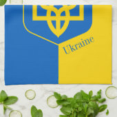 Oekraïense vlag & Oekraïense koken / keukenhanddoe Theedoek (Gevouwen)