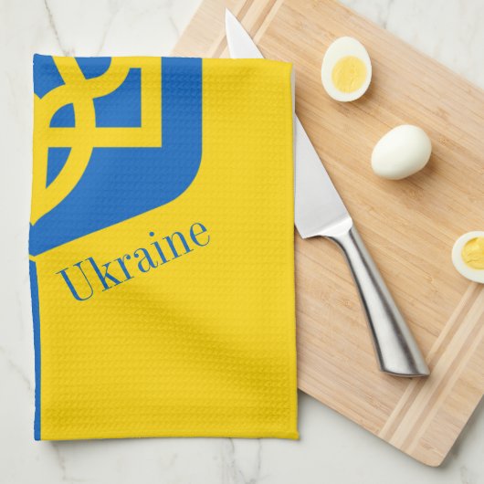 Oekraïense vlag & Oekraïense koken / keukenhanddoe Theedoek (Quarter Fold)