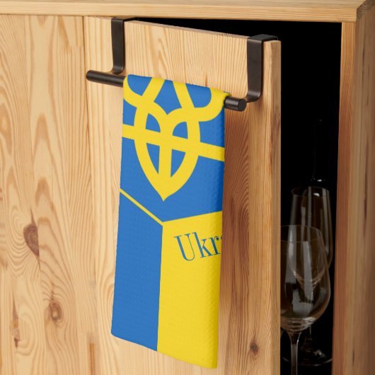 Oekraïense vlag & Oekraïense koken / keukenhanddoe Theedoek (Derde Gevouwen)