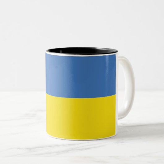 Oekraïense vlag, Oekraïense Slava Oekraïense Слава Tweekleurige Koffiemok (Voorkant rechts)