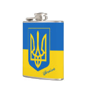 Oekraïense vlag & Oekraïense verjaardag / sport Heupfles (Links)