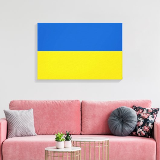 Oekraïense vlag (Oekraïne) Canvas Print (Insitu (Woonkamer))