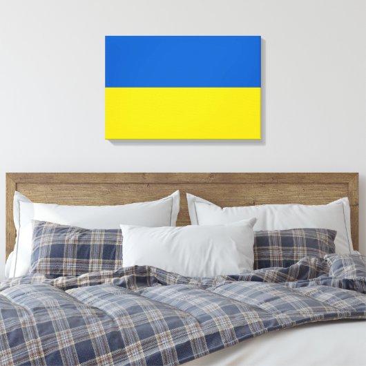 Oekraïense vlag (Oekraïne) Canvas Print (Insitu (Slaapkamer))