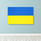 Oekraïense vlag (Oekraïne) Canvas Print (Insitu (Houten vloer))