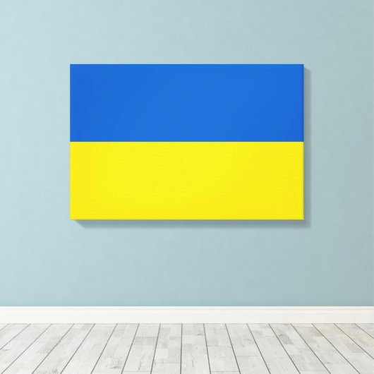 Oekraïense vlag (Oekraïne) Canvas Print (Insitu (Houten vloer))
