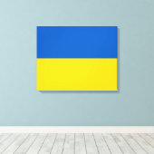 Oekraïense vlag (Oekraïne) Canvas Print (Insitu (Houten vloer))