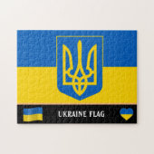 Oekraïense vlag & Oekraïne land / Oekraïne Legpuzzel (Horizontaal)