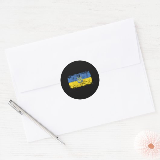 Oekraïense vlag Oekraïne Ronde Sticker (Envelop)