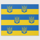 Oekraïense vlag & Oekraïne Tryzub, verjaardag/spor Cadeaupapier (Vlak)