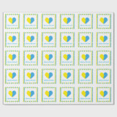 Oekraïense vlag op hart eenvoudig ontwerp cadeaupapier (Vlak)