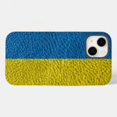 Oekraïense vlag op leer Case-Mate iPhone case (Achterkant (horizontaal))
