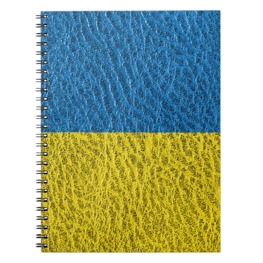 Oekraïense vlag op leer notitieboek (Voorkant)