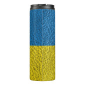 Oekraïense vlag op leer thermosbeker (Achterkant)