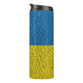 Oekraïense vlag op leer thermosbeker (Geroteerd rechts)