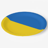 Oekraïense vlag papieren bordje (Gekanteld)