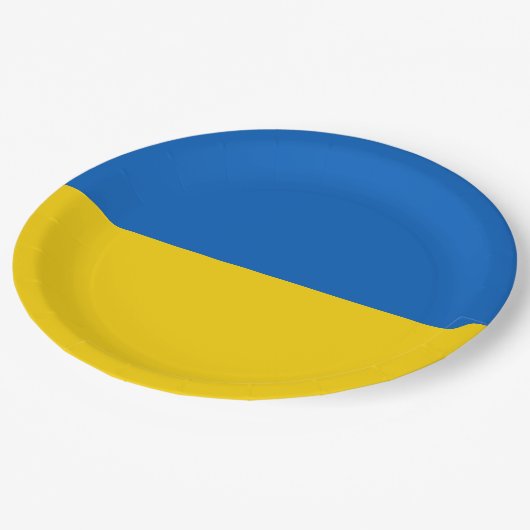 Oekraïense vlag papieren bordje (Gekanteld)