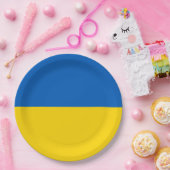 Oekraïense vlag papieren bordje (Feest)