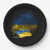 Oekraïense vlag papieren bordje (Voorkant)