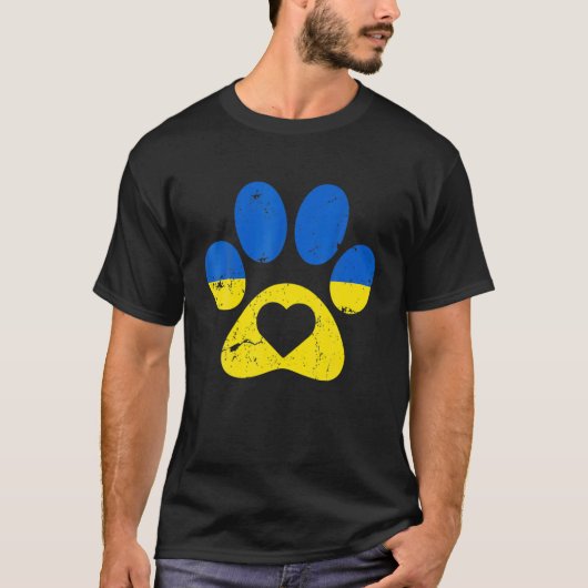 Oekraïense vlag Paw Dog Patriot Save Ukraine T-shirt (Voorkant)