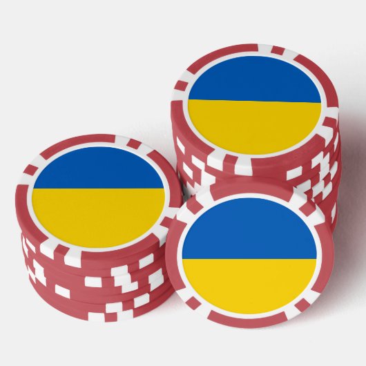 Oekraïense vlag poker chips (Opstapeling)