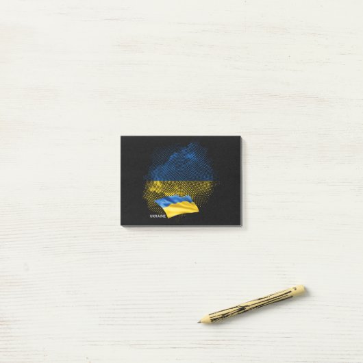 Oekraïense vlag post-it® notes (Op bureau)