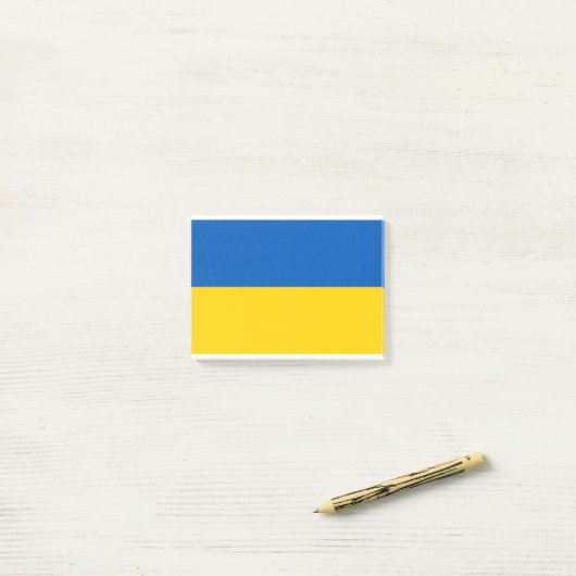 Oekraïense vlag post-it® notes (Op bureau)