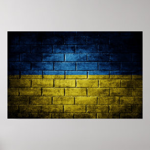 Oekraïense vlag poster
