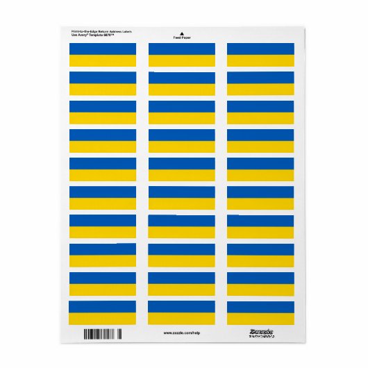 Oekraïense vlag Rendelabel Etiket (Full Sheet)