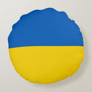Oekraïense vlag rond kussen