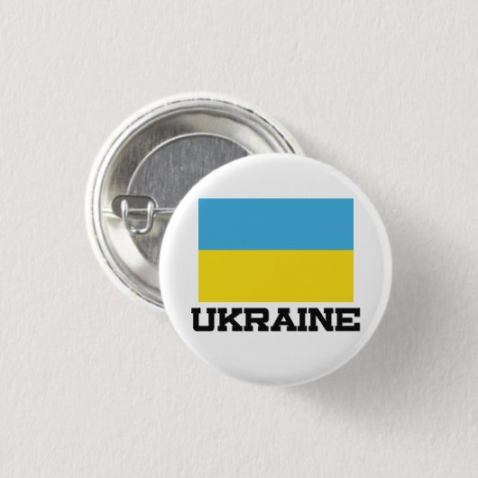 Oekraïense vlag ronde button 3,2 cm (Voorkant /achterkant)