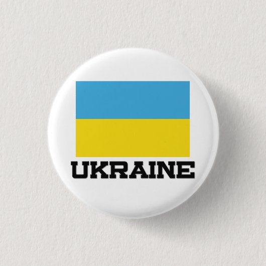 Oekraïense vlag ronde button 3,2 cm (Voorkant)