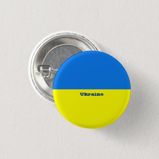 Oekraïense vlag ronde button 3,2 cm (Voorkant /achterkant)