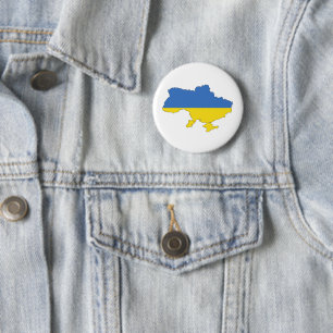 Oekraïense vlag ronde button 5,7 cm