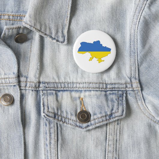 Oekraïense vlag ronde button 5,7 cm (In situ)