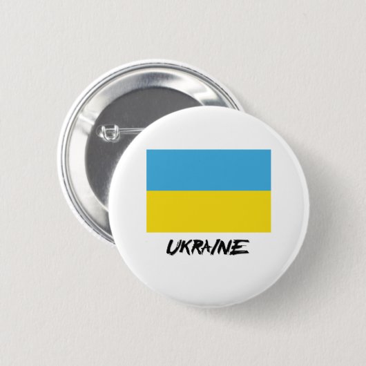 Oekraïense vlag ronde button 5,7 cm (Voorkant /achterkant)