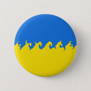 Oekraïense vlag ronde button 5,7 cm