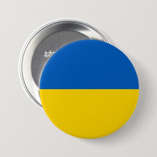 Oekraïense vlag ronde button 7,6 cm (Voorkant /achterkant)